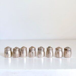 STERLING SILVER SALT AND PEPPER SHAKERS 1" SET OF 8